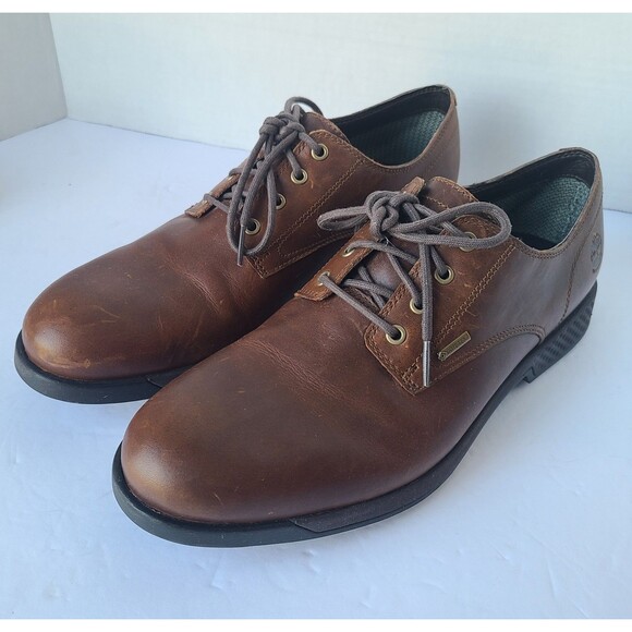 Timberland A1SNK Oxford Shoes Mens 9.5 Brown Leather Gore-Tex Waterproof Aerocor main image 8